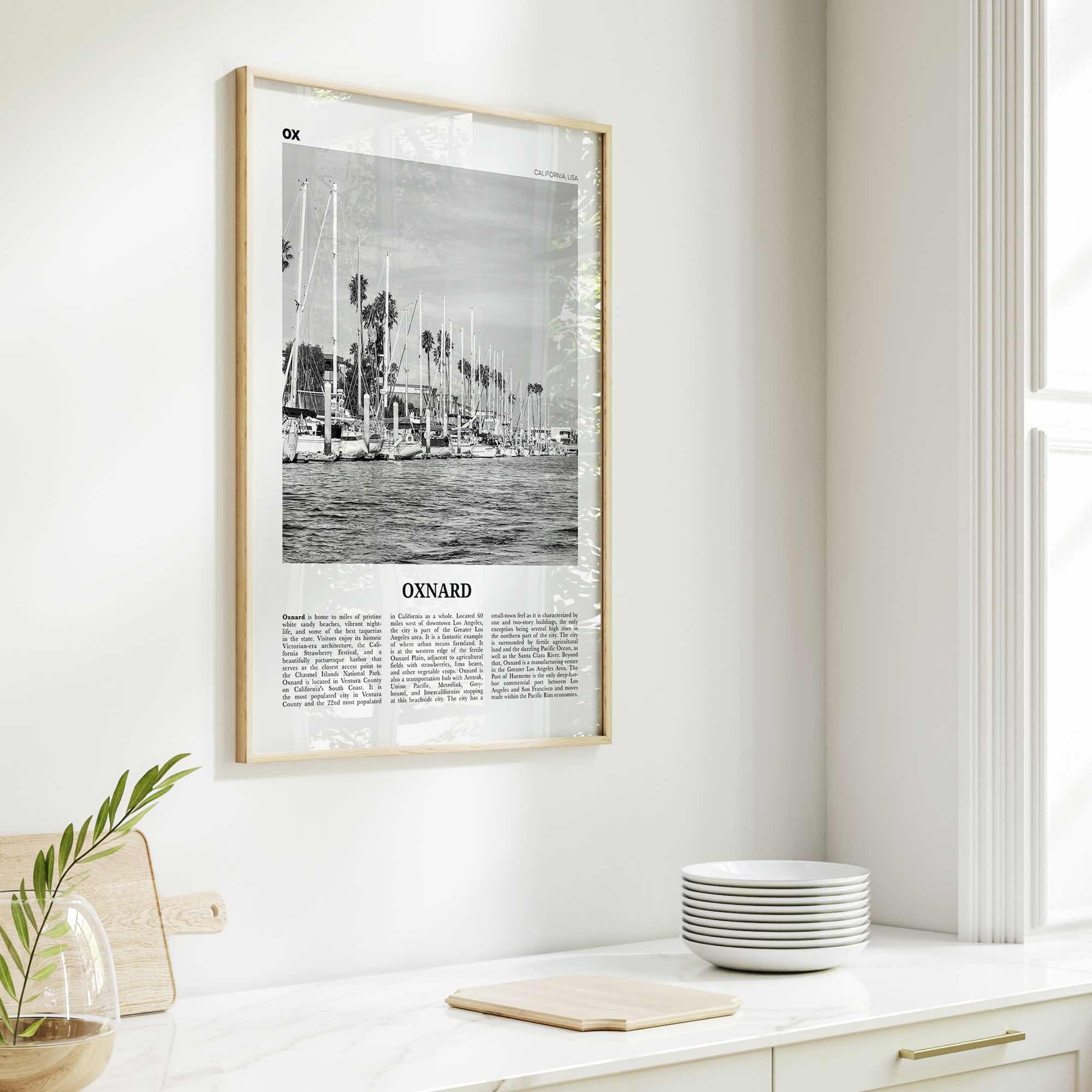 Oxnard Print Black and White, Oxnard Wall Art, Oxnard Poster, Oxnard Photo, Oxnard Wall Decor, California, USA, United States, North America