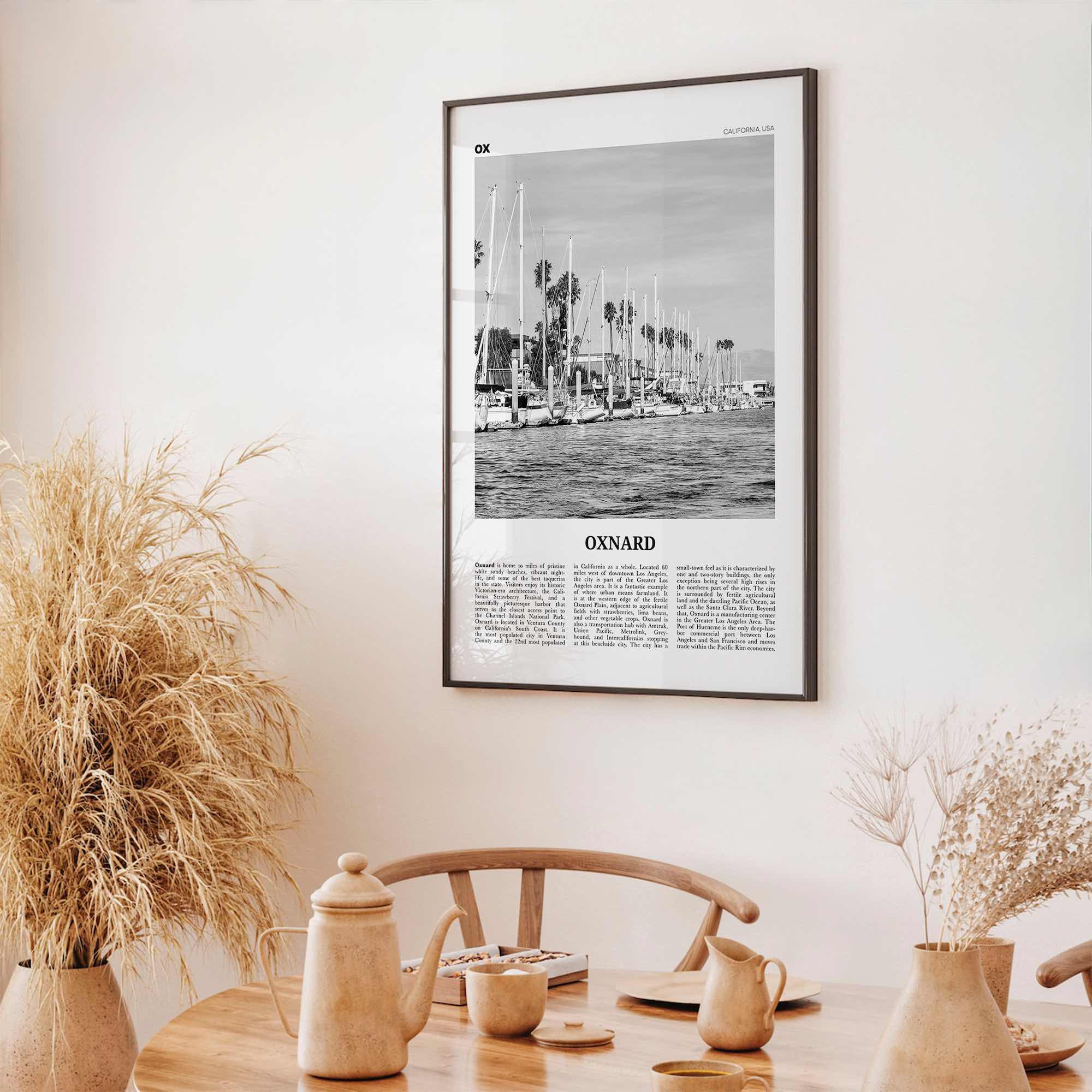 Oxnard Print Black and White, Oxnard Wall Art, Oxnard Poster, Oxnard Photo, Oxnard Wall Decor, California, USA, United States, North America