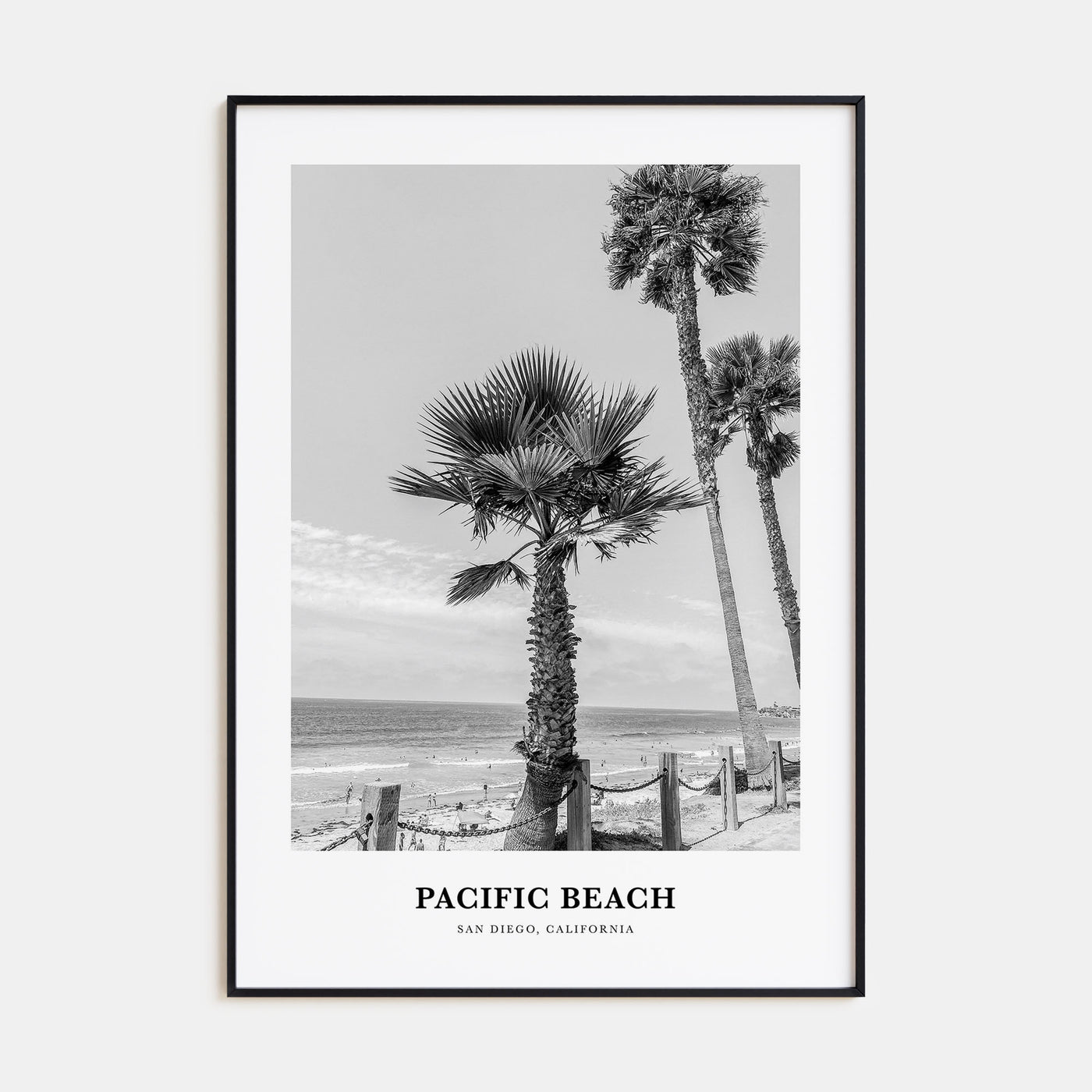 Pacific Beach Portrait B&W No 1 Poster