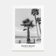 Pacific Beach Portrait B&W No 1 Poster