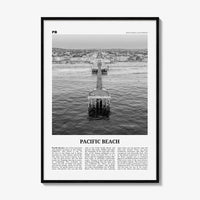 Pacific Beach Print Black and White No 1, Pacific Beach Wall Art, Pacific Beach Poster, Pacific Beach Photo, San Diego, California, USA