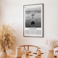 Pacific Beach Print Black and White No 1, Pacific Beach Wall Art, Pacific Beach Poster, Pacific Beach Photo, San Diego, California, USA