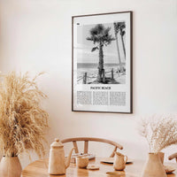 Pacific Beach Print Black and White No 2, Pacific Beach Wall Art, Pacific Beach Poster, Pacific Beach Photo, San Diego, California, USA