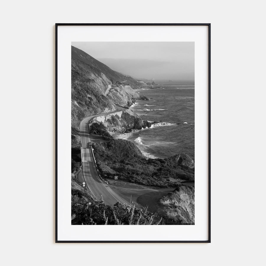 Pacific Coast Highway Photo B&W Poster