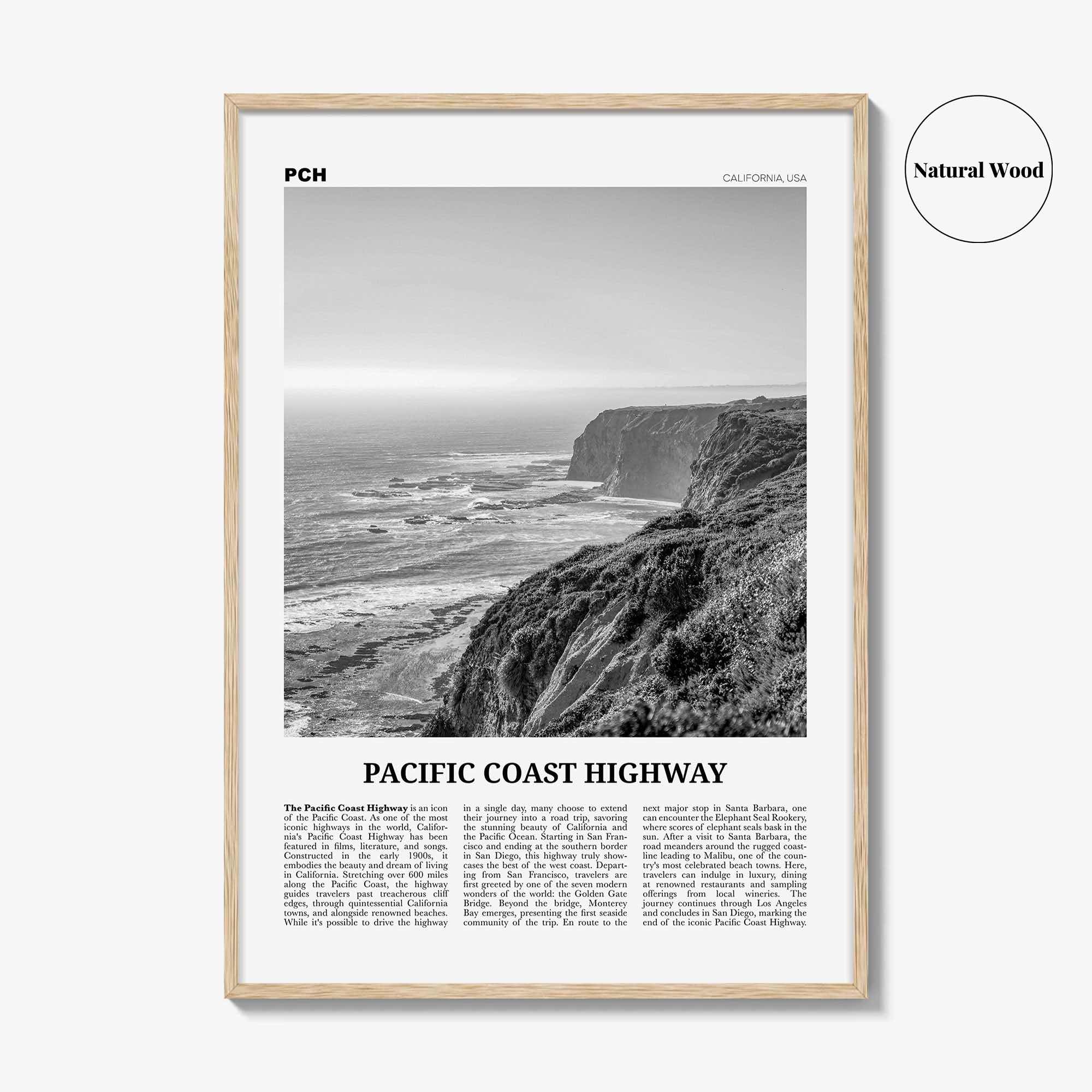 Pacific Coast Highway Print Black and White No 1, Pacific Coast Highway Wall Art, Pacific Coast Highway Poster, Pacific Coast Highway Photo