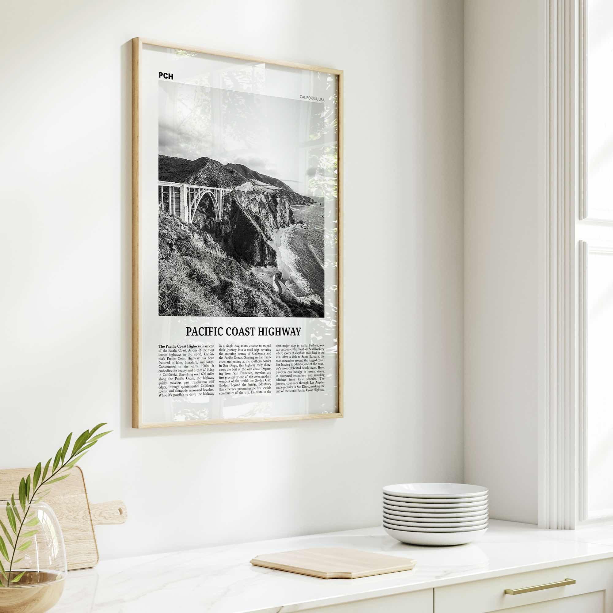 Pacific Coast Highway Print Black and White No 2, Pacific Coast Highway Wall Art, Pacific Coast Highway Poster, Pacific Coast Highway Photo