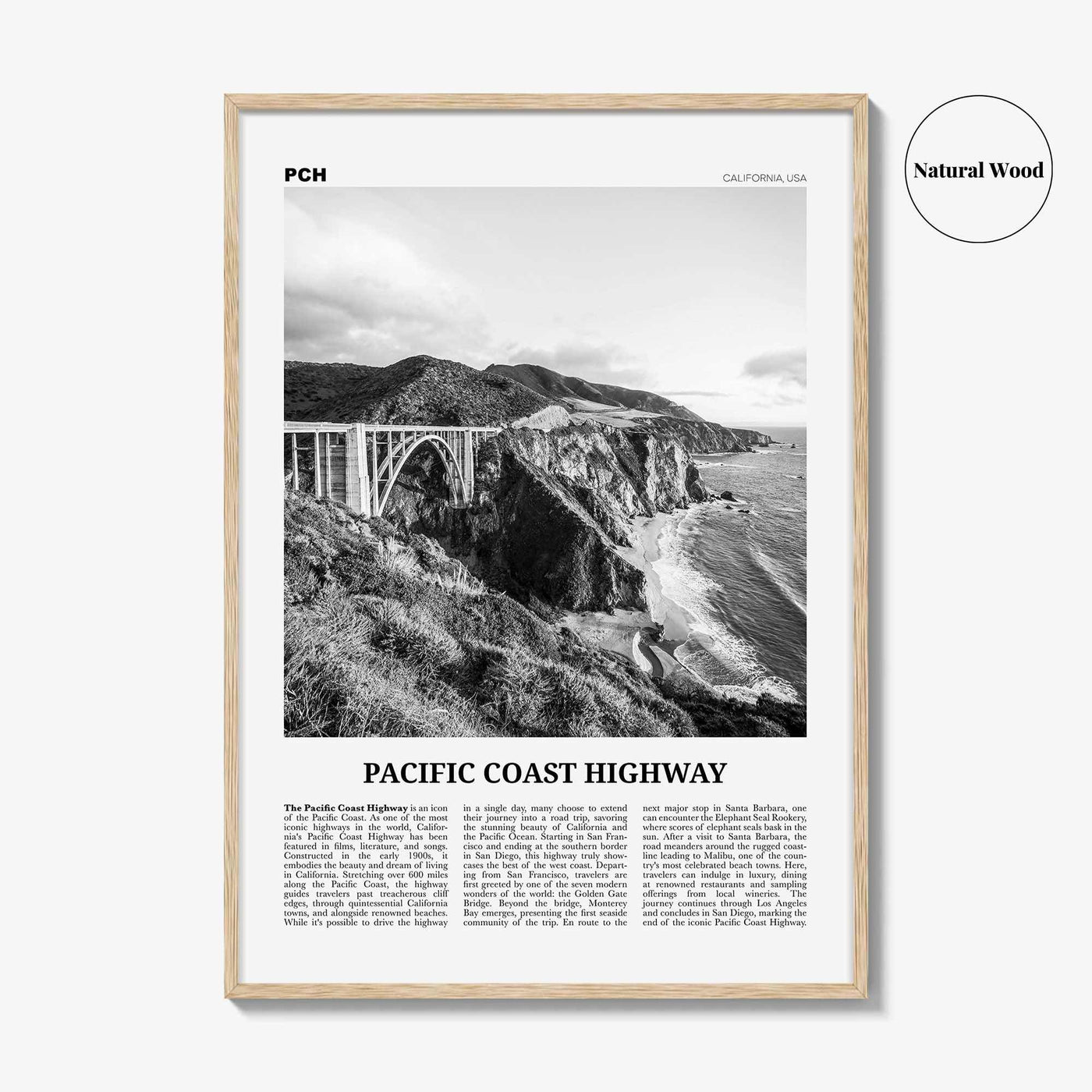 Pacific Coast Highway Print Black and White No 2, Pacific Coast Highway Wall Art, Pacific Coast Highway Poster, Pacific Coast Highway Photo