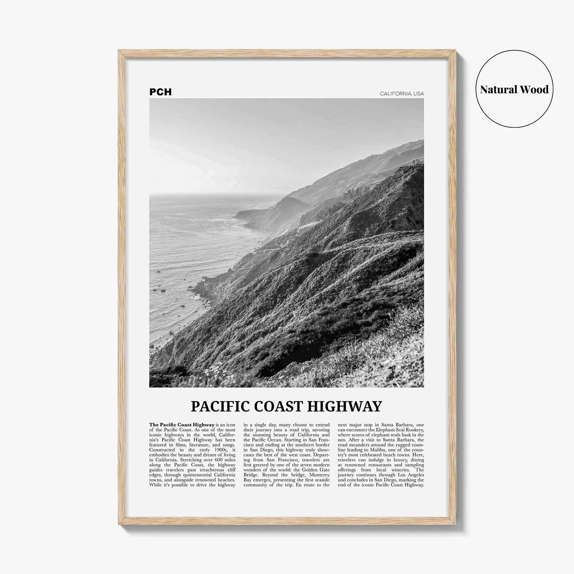Pacific Coast Highway Print Black and White No 3, Pacific Coast Highway Wall Art, Pacific Coast Highway Poster, Pacific Coast Highway Photo