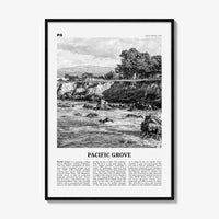 Pacific Grove Print Black and White, Pacific Grove Wall Art, Pacific Grove Poster, Pacific Grove Photo, Pacific Grove Map, California, USA