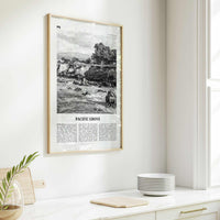 Pacific Grove Print Black and White, Pacific Grove Wall Art, Pacific Grove Poster, Pacific Grove Photo, Pacific Grove Map, California, USA