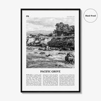 Pacific Grove Print Black and White, Pacific Grove Wall Art, Pacific Grove Poster, Pacific Grove Photo, Pacific Grove Map, California, USA