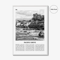 Pacific Grove Print Black and White, Pacific Grove Wall Art, Pacific Grove Poster, Pacific Grove Photo, Pacific Grove Map, California, USA