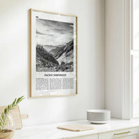 Pacific Northwest Print Black and White, Pacific Northwest Wall Art, Pacific Northwest Poster, Pacific Northwest Photo Pacific Northwest Map