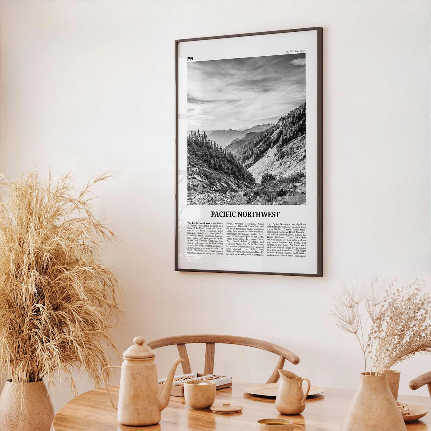 Pacific Northwest Print Black and White, Pacific Northwest Wall Art, Pacific Northwest Poster, Pacific Northwest Photo Pacific Northwest Map