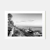 Pacific Palisades Landscape B&W Poster