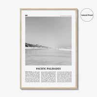 Pacific Palisades Print Black and White, Pacific Palisades Wall Art, Pacific Palisades Poster, Pacific Palisades Photo, California, USA