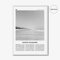 Pacific Palisades Print Black and White, Pacific Palisades Wall Art, Pacific Palisades Poster, Pacific Palisades Photo, California, USA
