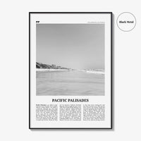 Pacific Palisades Print Black and White, Pacific Palisades Wall Art, Pacific Palisades Poster, Pacific Palisades Photo, California, USA