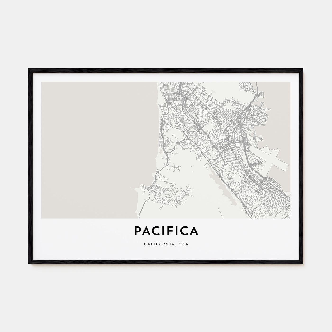Pacifica Map Landscape Poster