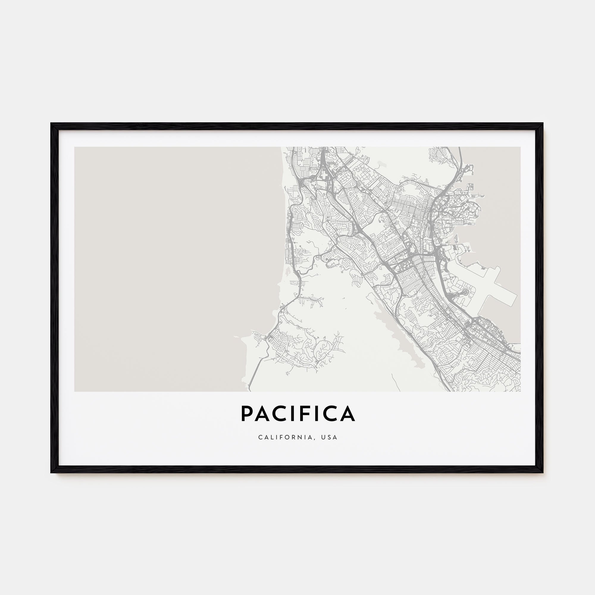 Pacifica Map Landscape Poster