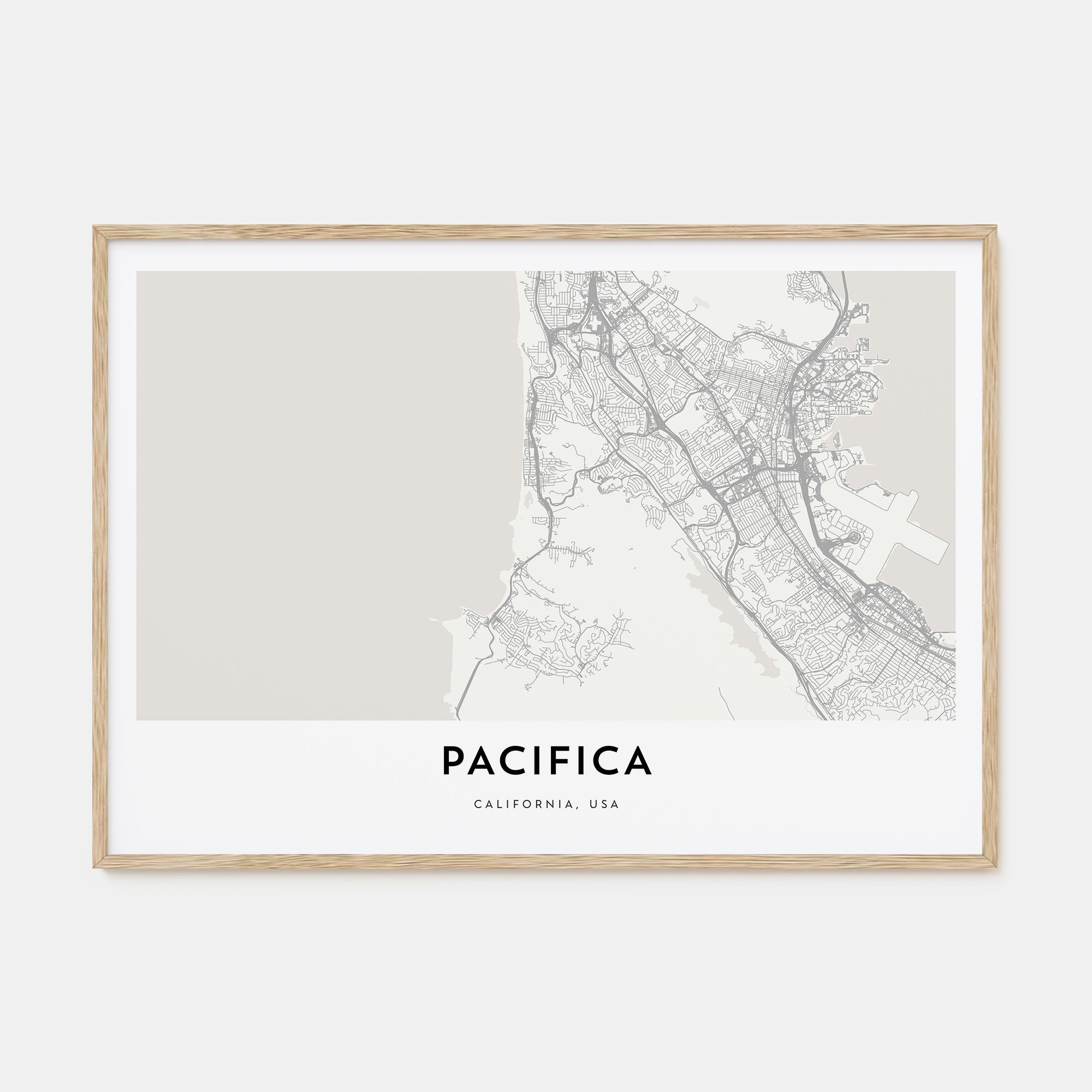 Pacifica Map Landscape Poster