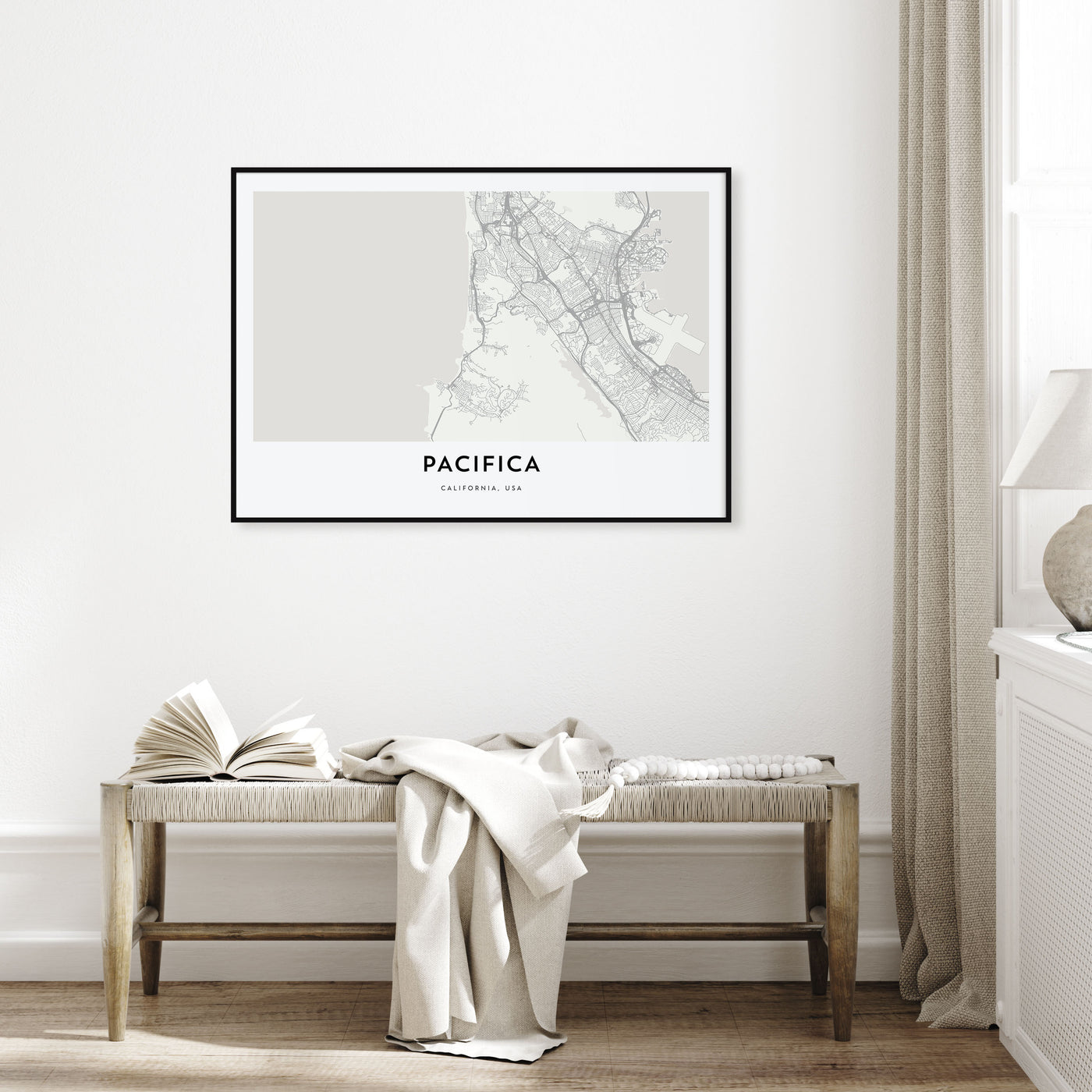 Pacifica Map Landscape Poster