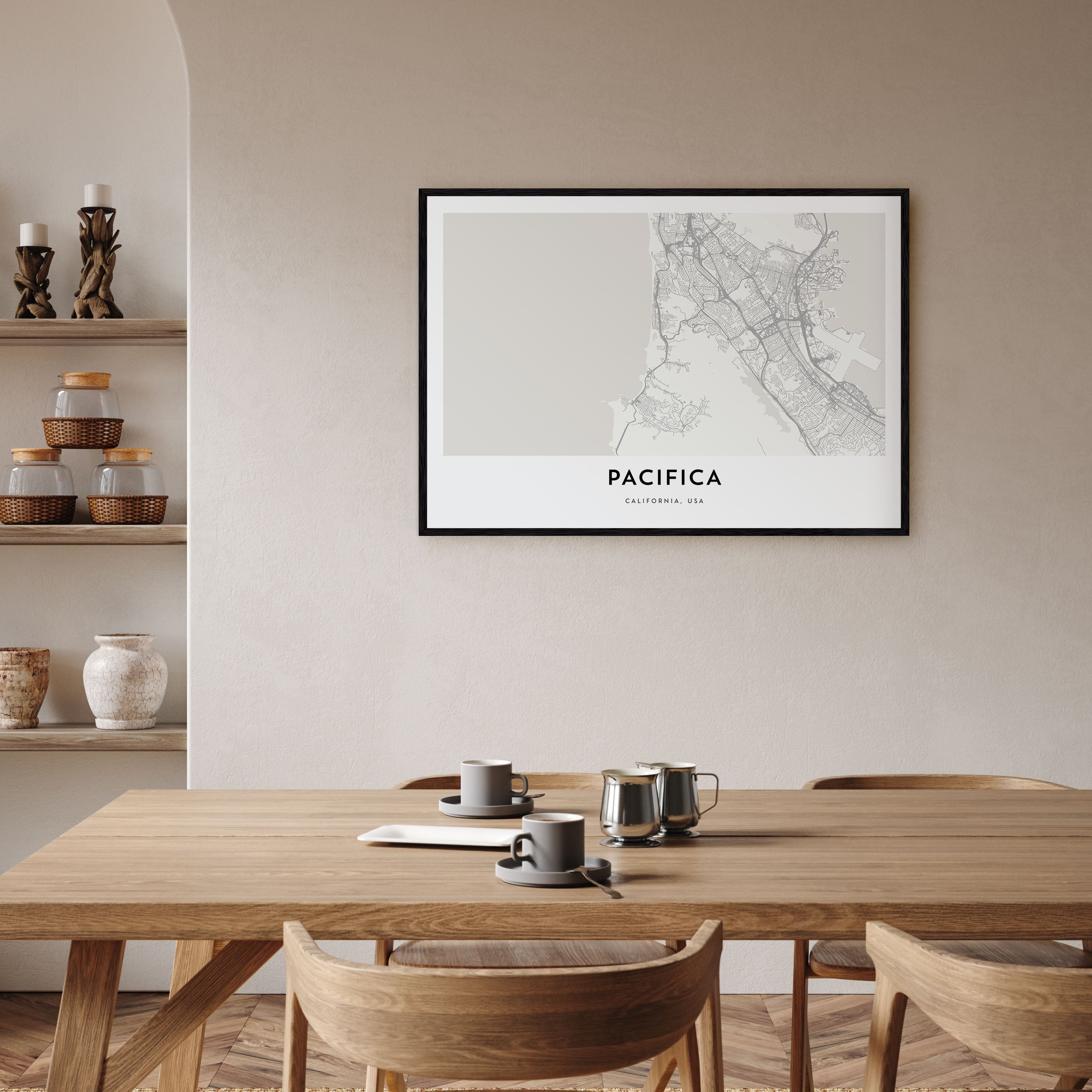 Pacifica Map Landscape Poster