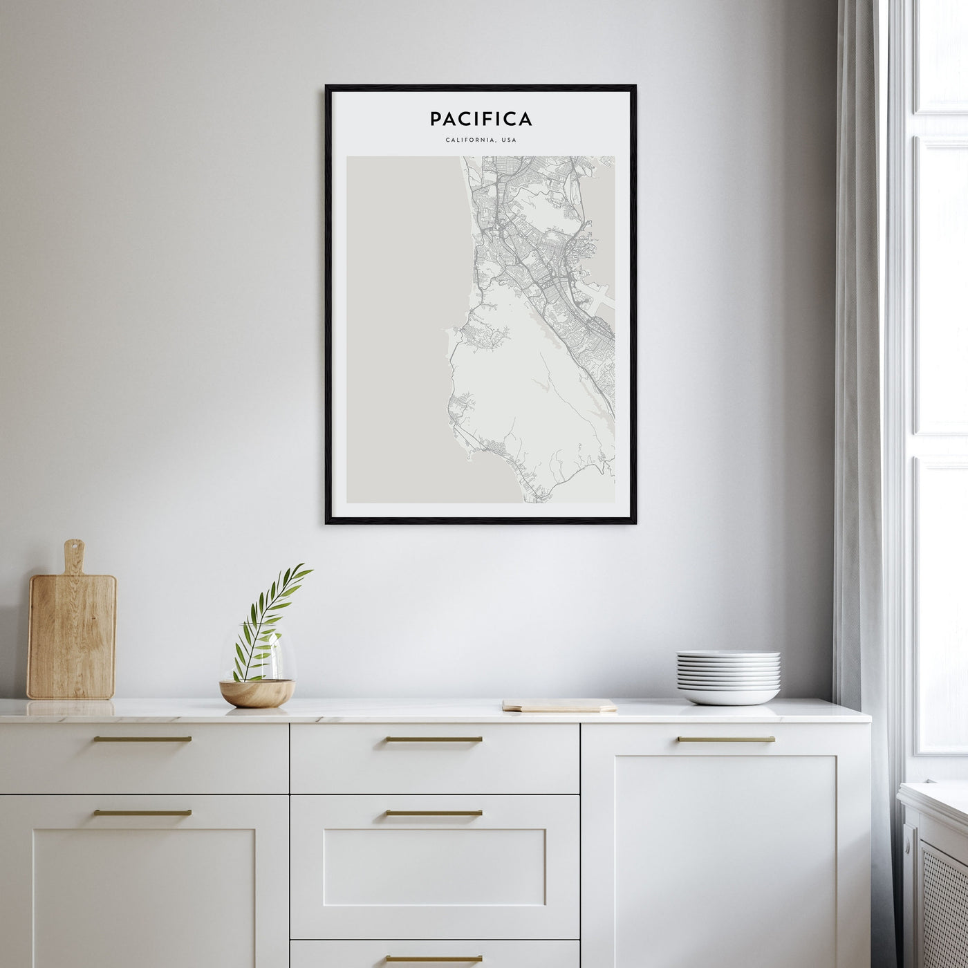 Pacifica Map Portrait Poster