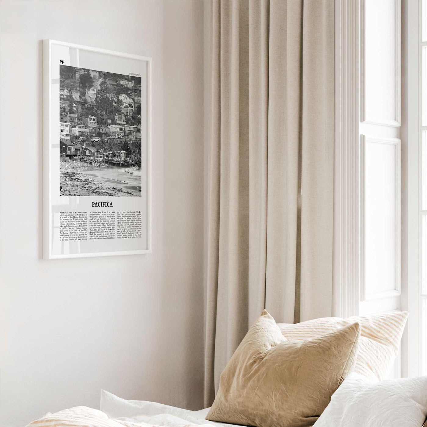 Pacifica Print Black and White No 1, Pacifica Wall Art, Pacifica Poster, Pacifica Photo, California, USA, United States