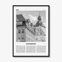 Paderborn Print Black and White, Paderborn Wall Art, Paderborn Poster, Paderborn Photo, Paderborn Wall Décor, Paderborn Map, Germany