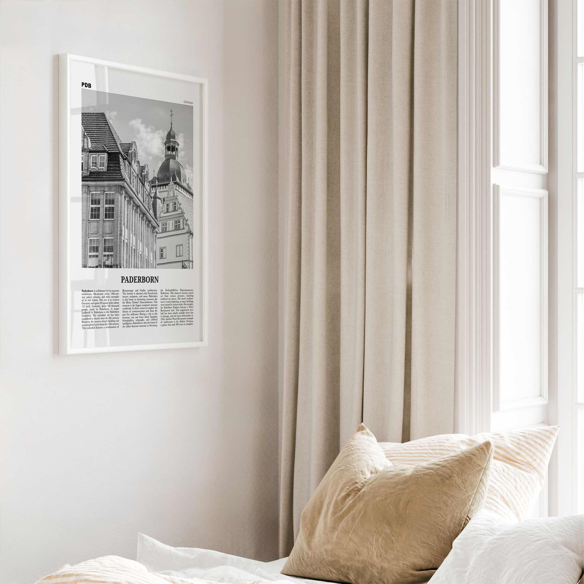 Paderborn Print Black and White, Paderborn Wall Art, Paderborn Poster, Paderborn Photo, Paderborn Wall Décor, Paderborn Map, Germany