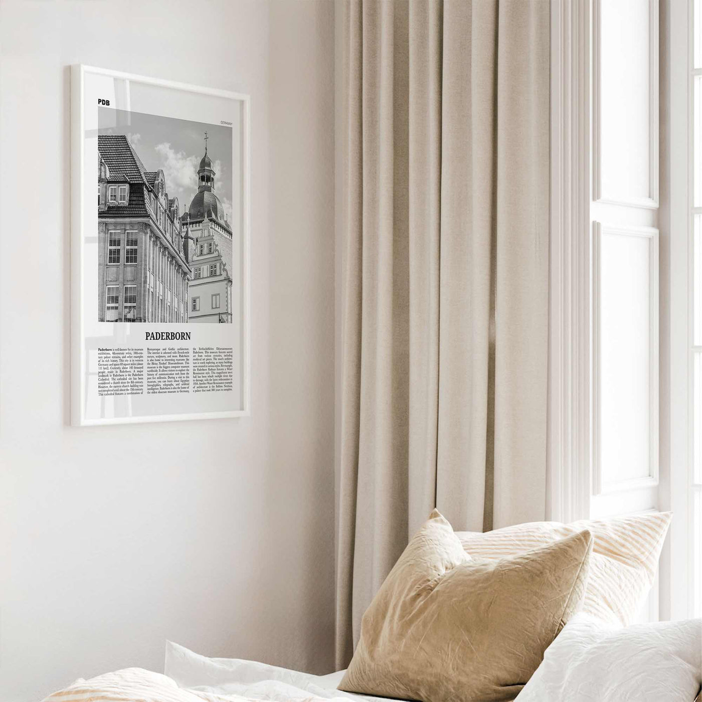 Paderborn Print Black and White, Paderborn Wall Art, Paderborn Poster, Paderborn Photo, Paderborn Wall Décor, Paderborn Map, Germany