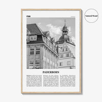 Paderborn Print Black and White, Paderborn Wall Art, Paderborn Poster, Paderborn Photo, Paderborn Wall Décor, Paderborn Map, Germany