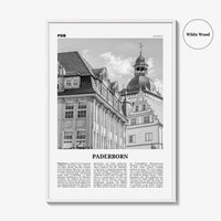 Paderborn Print Black and White, Paderborn Wall Art, Paderborn Poster, Paderborn Photo, Paderborn Wall Décor, Paderborn Map, Germany