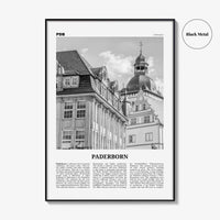 Paderborn Print Black and White, Paderborn Wall Art, Paderborn Poster, Paderborn Photo, Paderborn Wall Décor, Paderborn Map, Germany