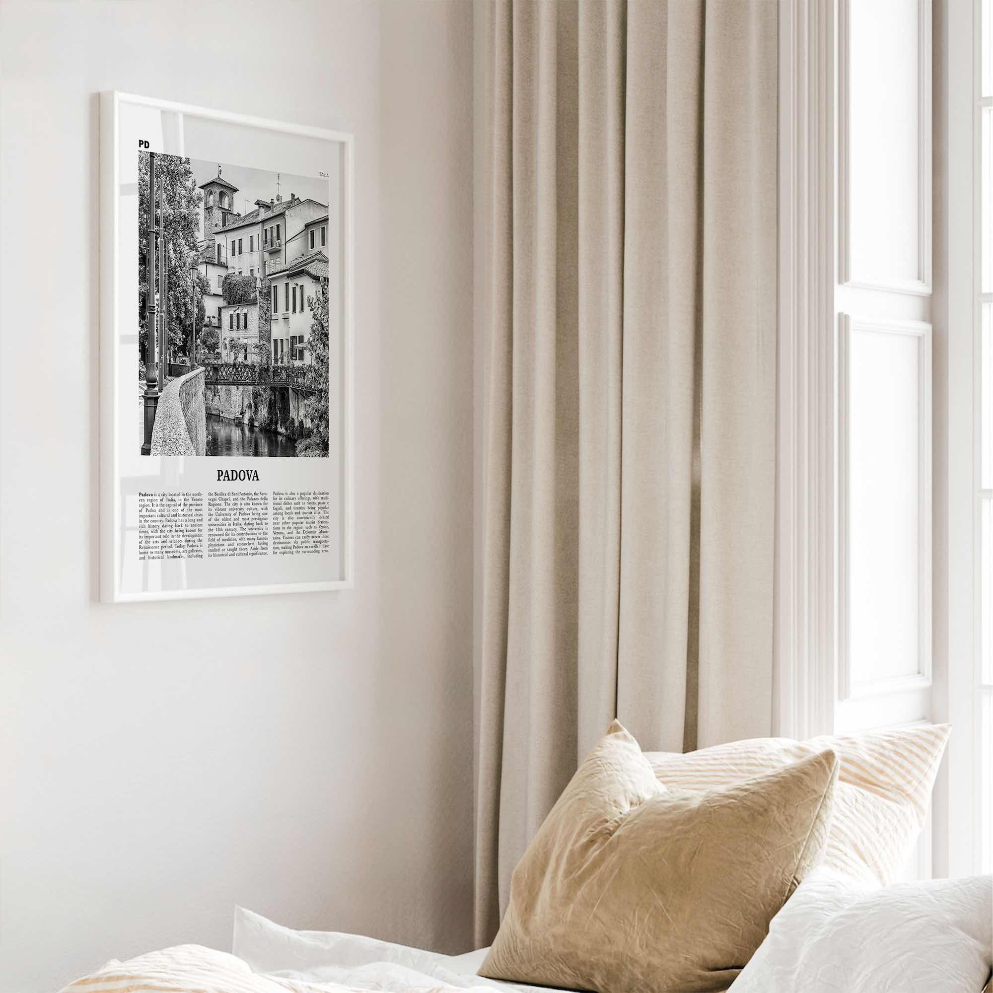 Padova Print Black and White, Padova Wall Art, Padova Poster, Padova Photo, Padova Wall Décor, Padova Map, Italia
