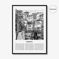 Padova Print Black and White, Padova Wall Art, Padova Poster, Padova Photo, Padova Wall Décor, Padova Map, Italia