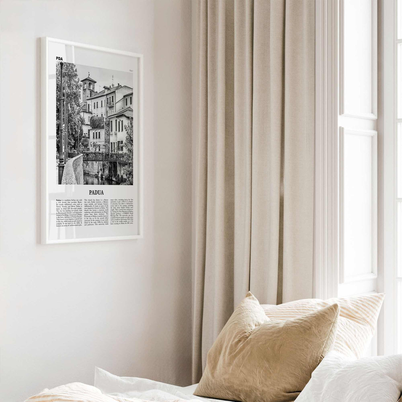 Padua Print Black and White, Padua Wall Art, Padua Poster, Padua Photo, Padua Wall Décor, Padua Map, Italy