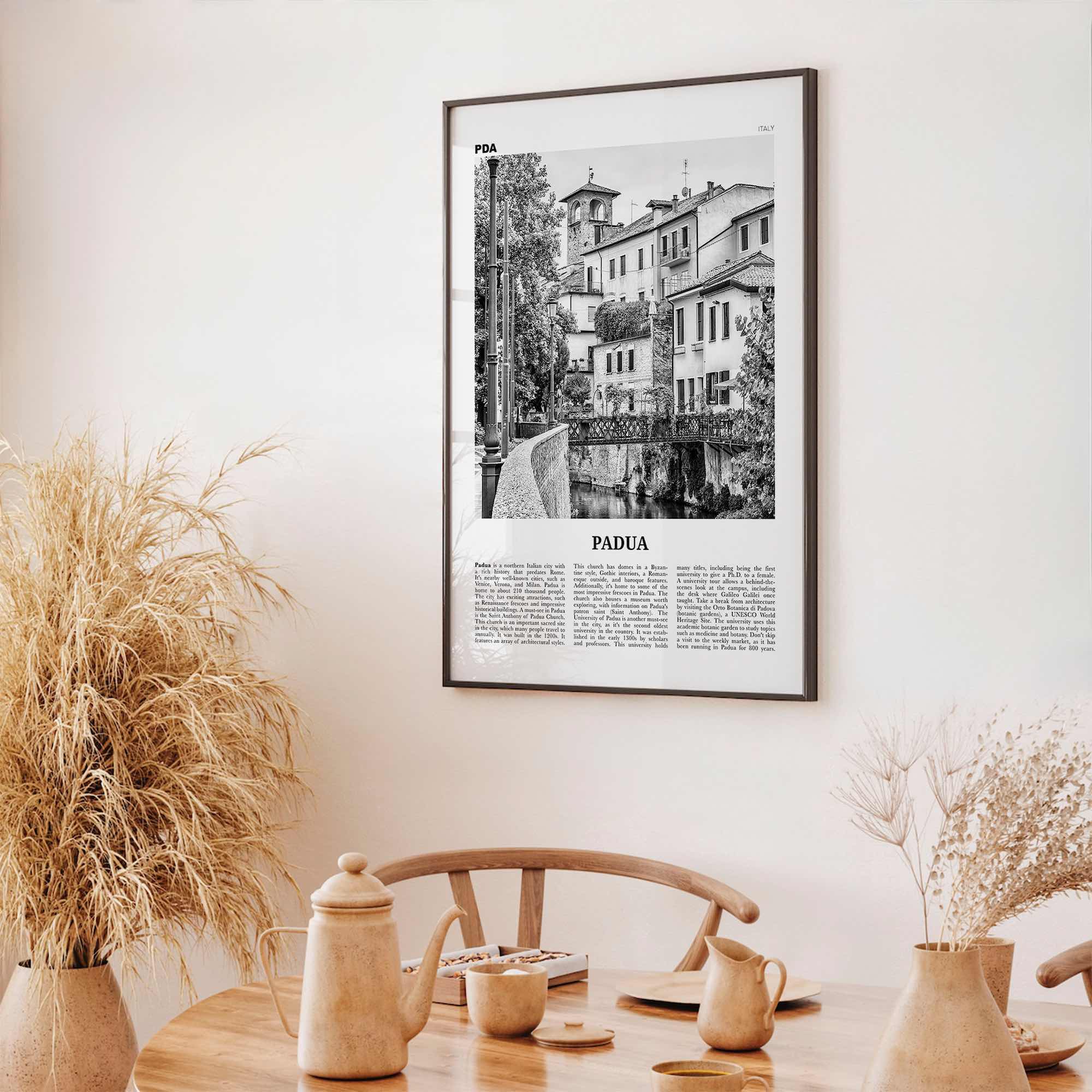 Padua Print Black and White, Padua Wall Art, Padua Poster, Padua Photo, Padua Wall Décor, Padua Map, Italy