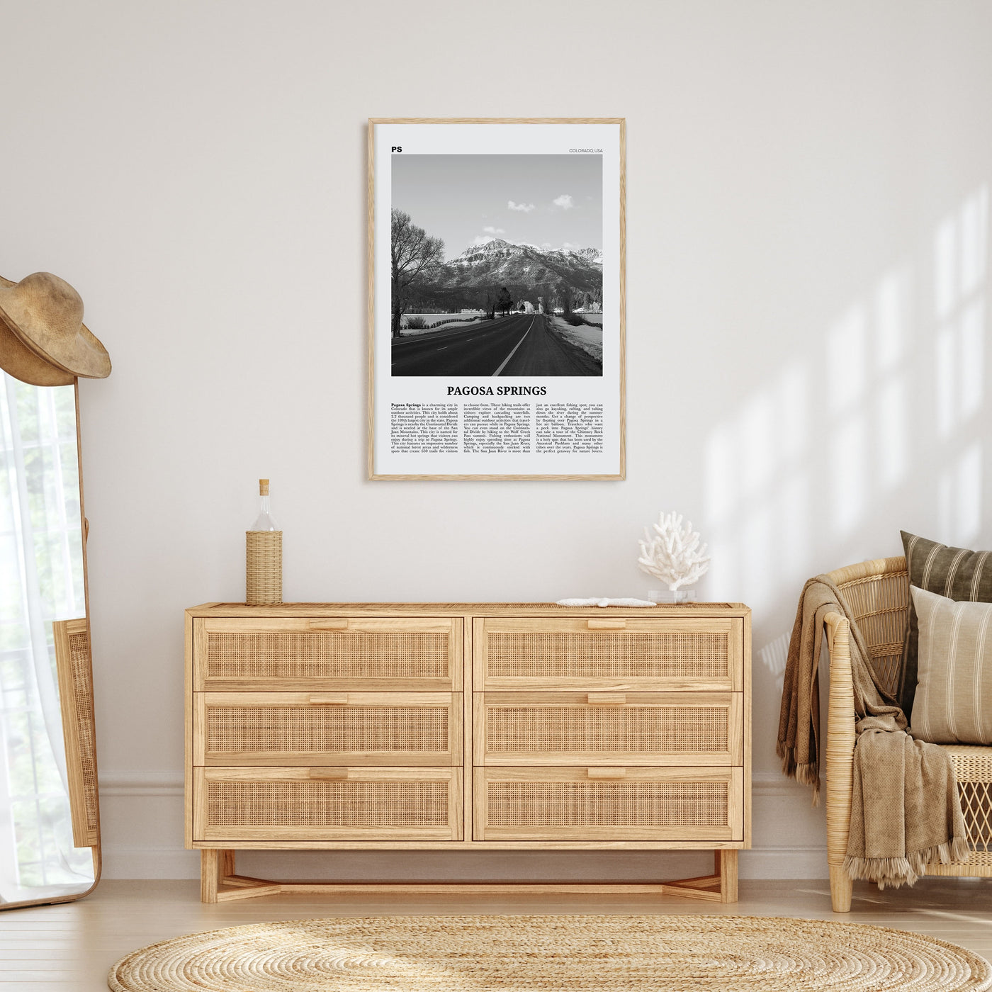 Pagosa Springs Travel B&W Poster