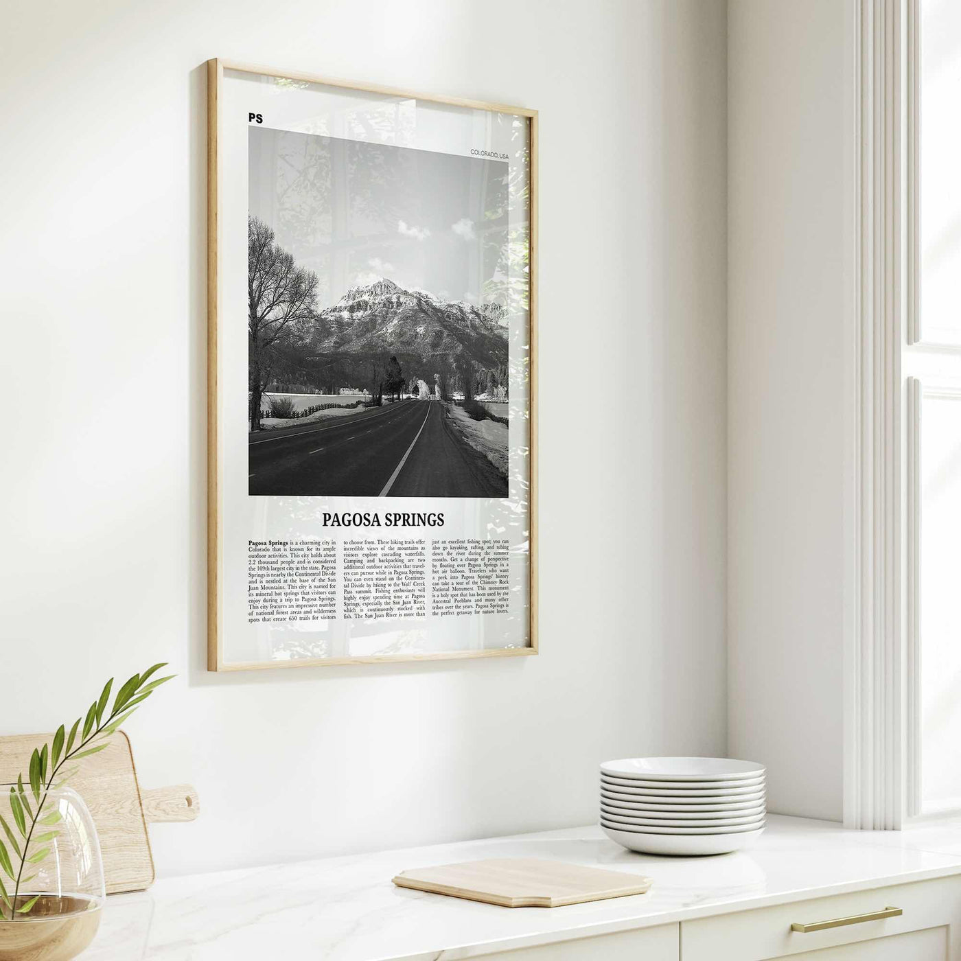 Pagosa Springs Print Black and White, Pagosa Springs Wall Art, Pagosa Springs Poster, Pagosa Springs Photo, Colorado, USA