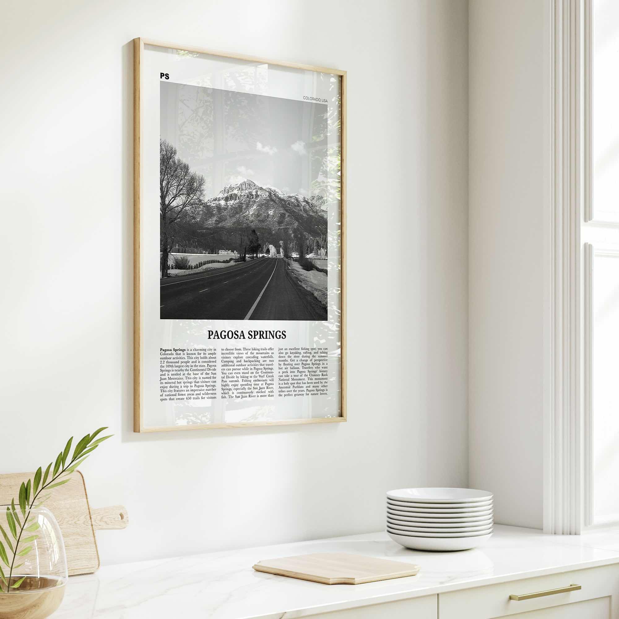 Pagosa Springs Print Black and White, Pagosa Springs Wall Art, Pagosa Springs Poster, Pagosa Springs Photo, Colorado, USA