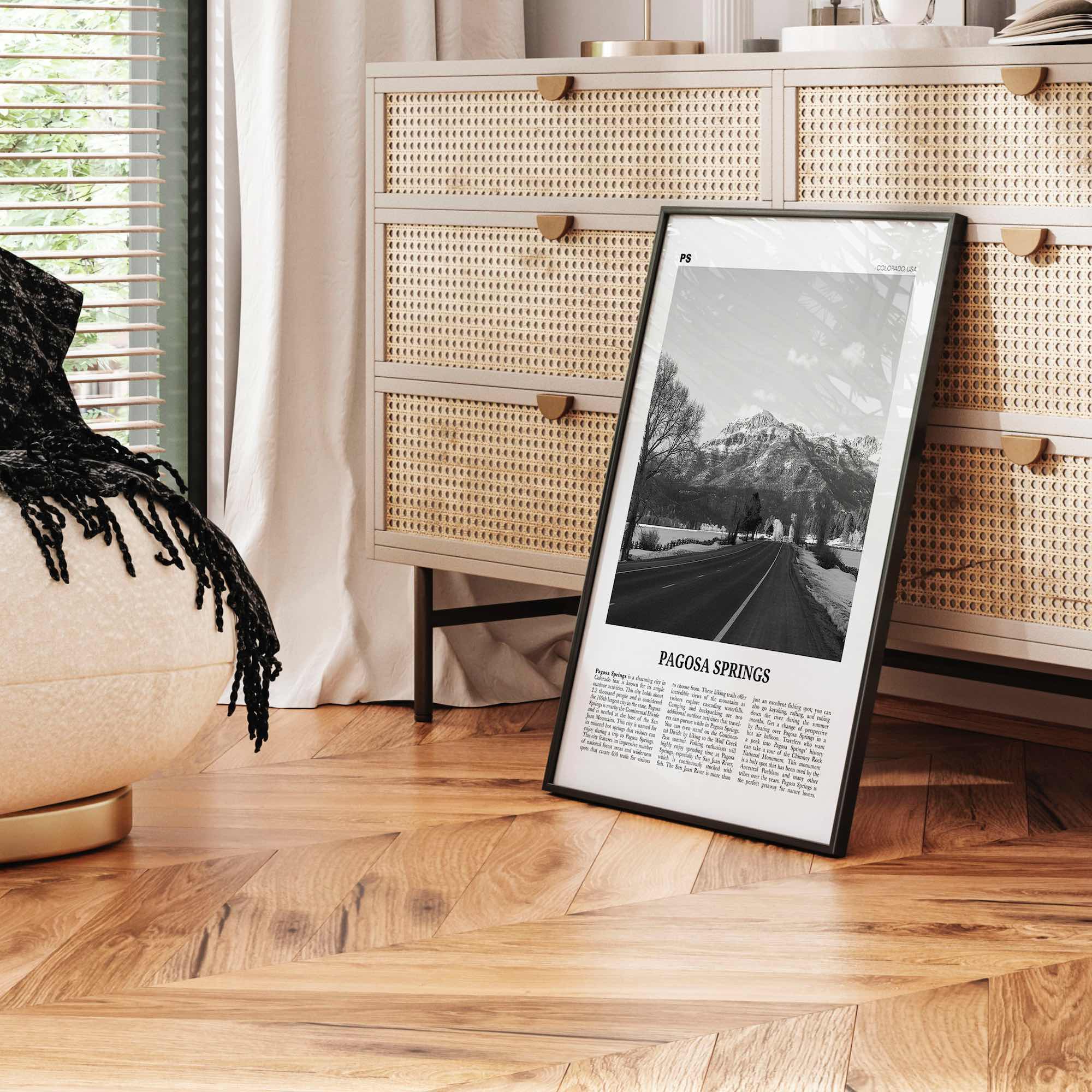 Pagosa Springs Print Black and White, Pagosa Springs Wall Art, Pagosa Springs Poster, Pagosa Springs Photo, Colorado, USA