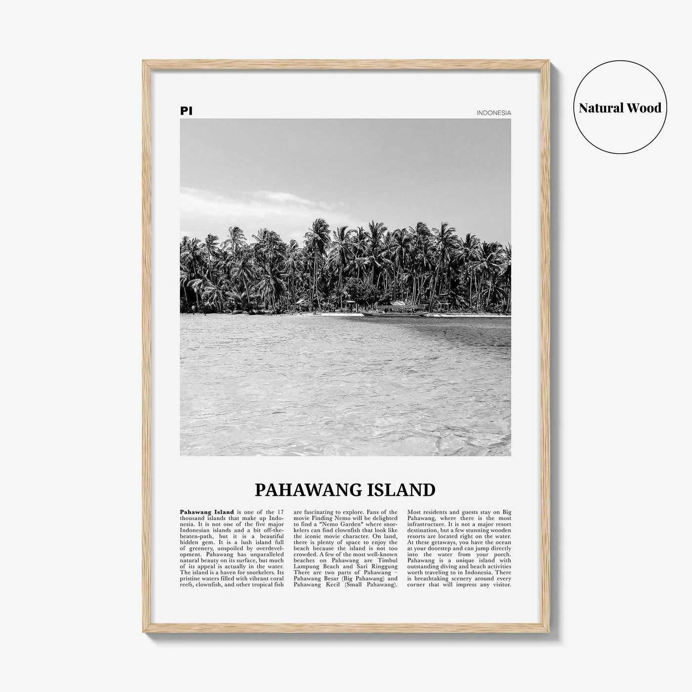 Pahawang Island Print Black and White, Pahawang Island Wall Art, Pahawang Island Poster, Pahawang Island Photo, Lampung, Indonesia