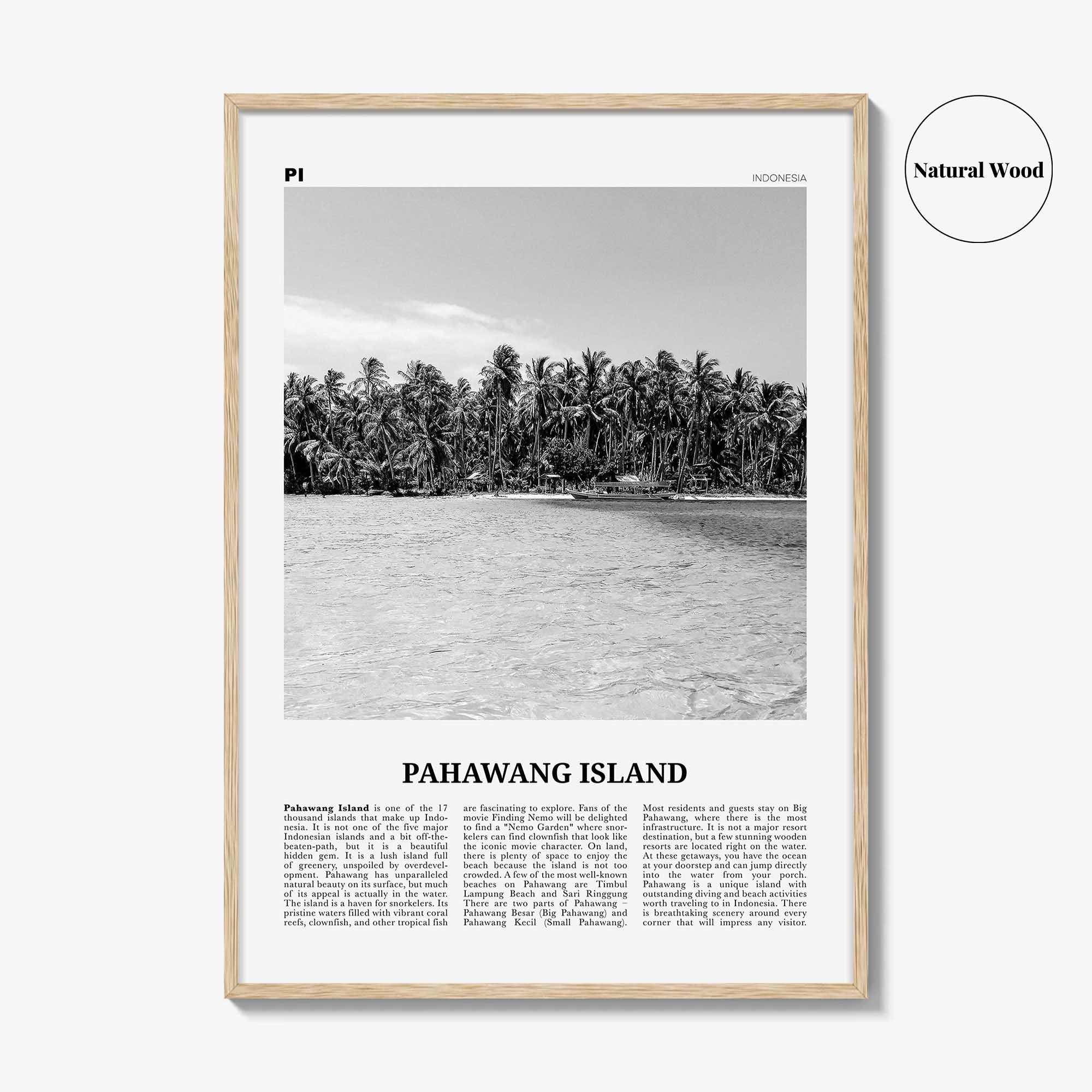 Pahawang Island Print Black and White, Pahawang Island Wall Art, Pahawang Island Poster, Pahawang Island Photo, Lampung, Indonesia