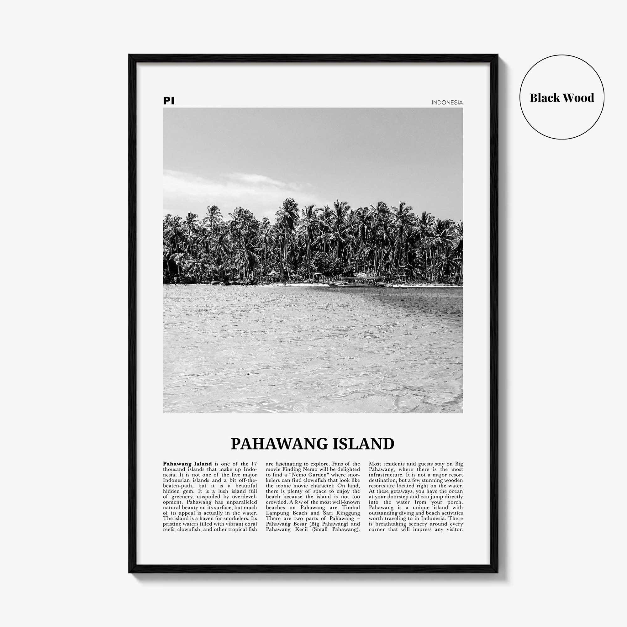 Pahawang Island Print Black and White, Pahawang Island Wall Art, Pahawang Island Poster, Pahawang Island Photo, Lampung, Indonesia