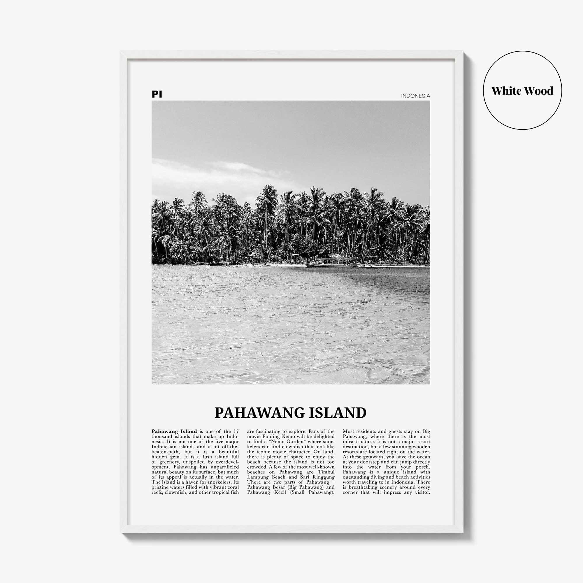 Pahawang Island Print Black and White, Pahawang Island Wall Art, Pahawang Island Poster, Pahawang Island Photo, Lampung, Indonesia