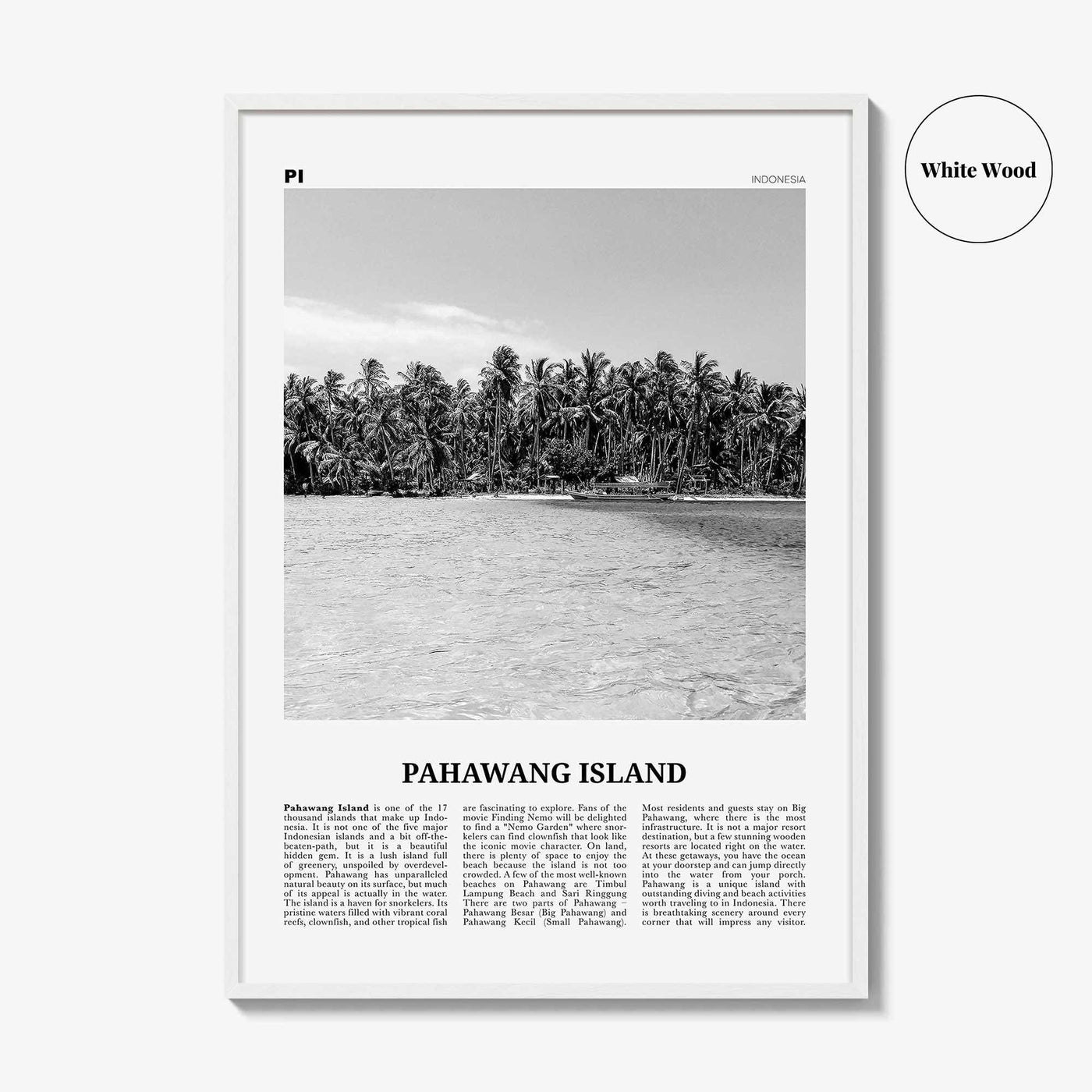 Pahawang Island Print Black and White, Pahawang Island Wall Art, Pahawang Island Poster, Pahawang Island Photo, Lampung, Indonesia