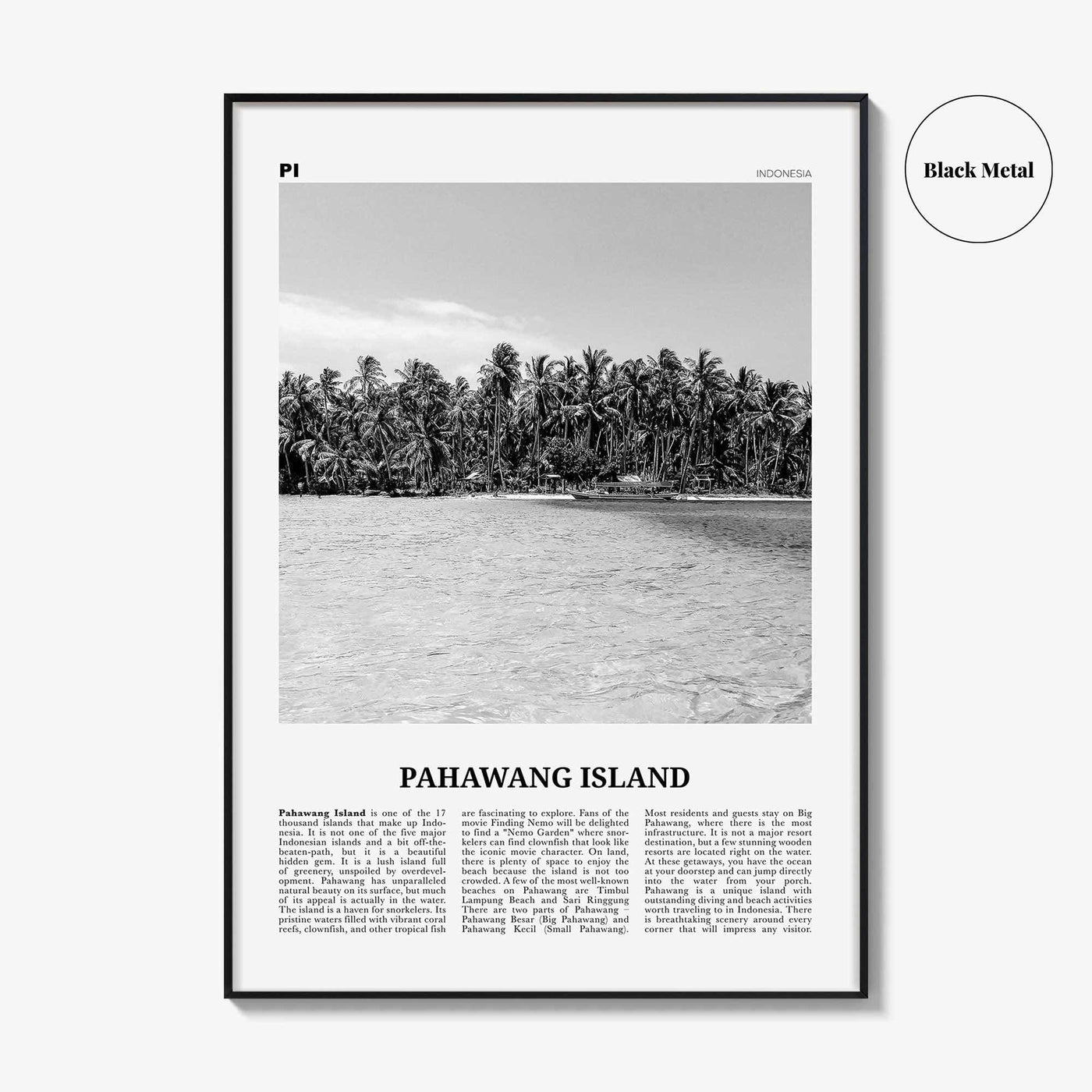 Pahawang Island Print Black and White, Pahawang Island Wall Art, Pahawang Island Poster, Pahawang Island Photo, Lampung, Indonesia