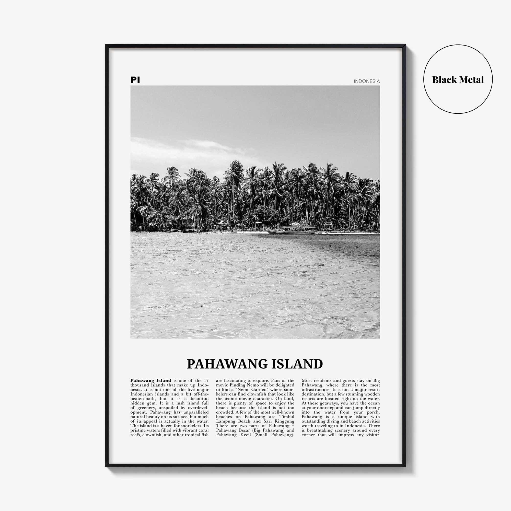 Pahawang Island Print Black and White, Pahawang Island Wall Art, Pahawang Island Poster, Pahawang Island Photo, Lampung, Indonesia
